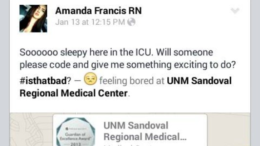 UNM Sandoval Nurse Fired over Offensive Social Media Posts